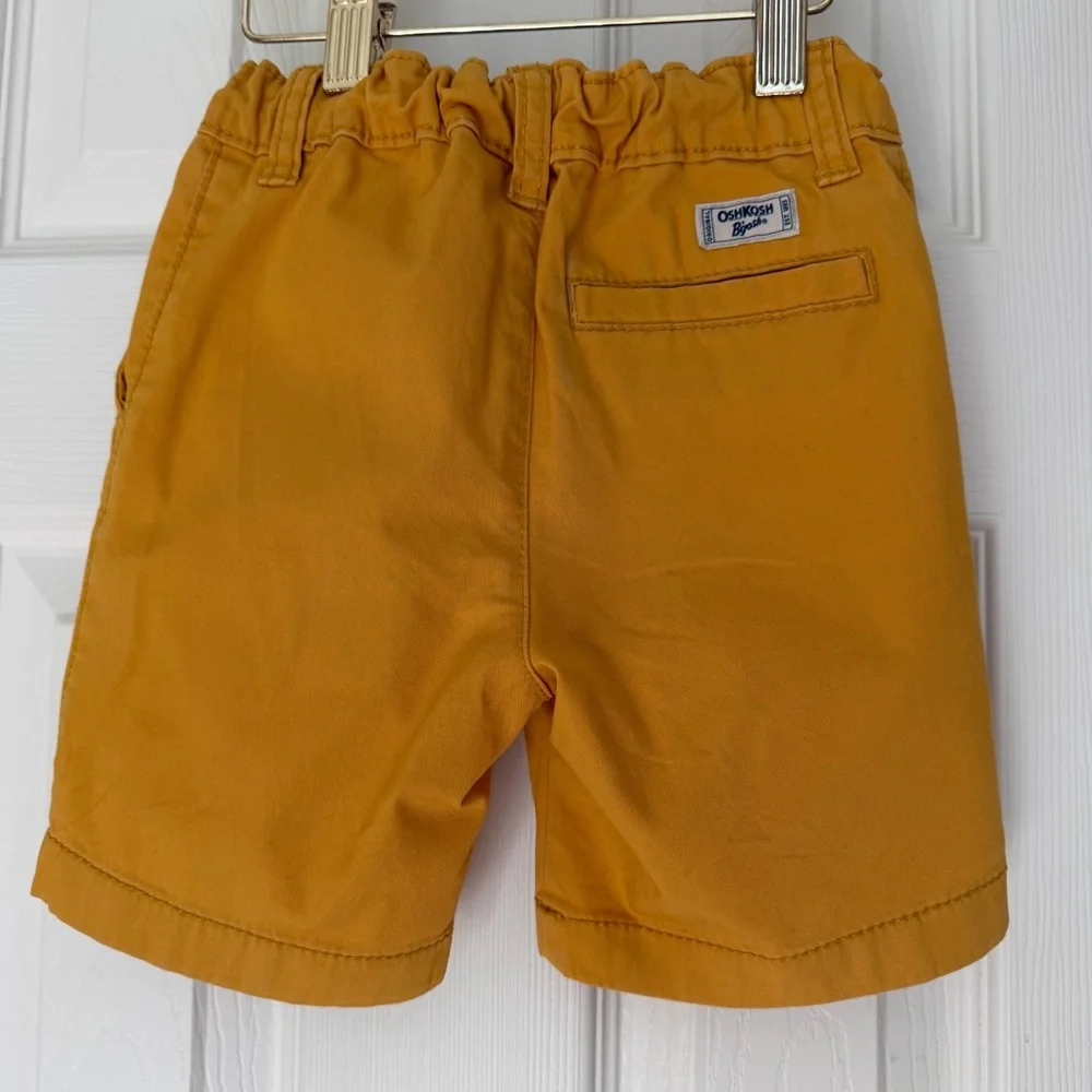 4/$25 OshKosh B'gosh Blue 100% Cotton Shirt and Yellow Shorts Matching Set Size3